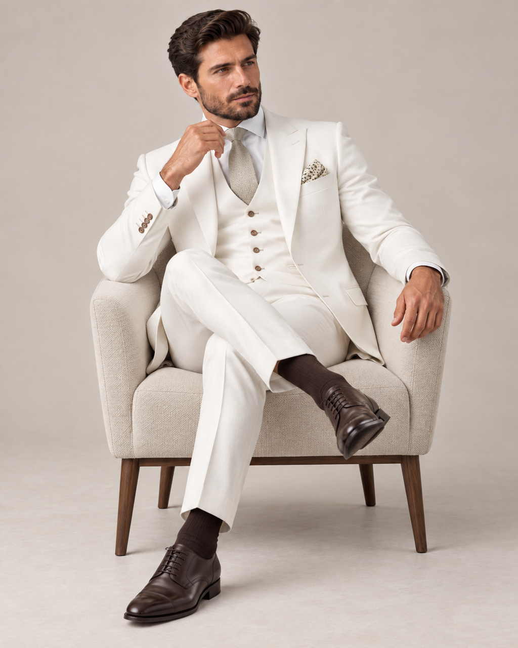 Traje de Novio de Tres Piezas Hombre Slim Fit Chaleco | Gonzalez