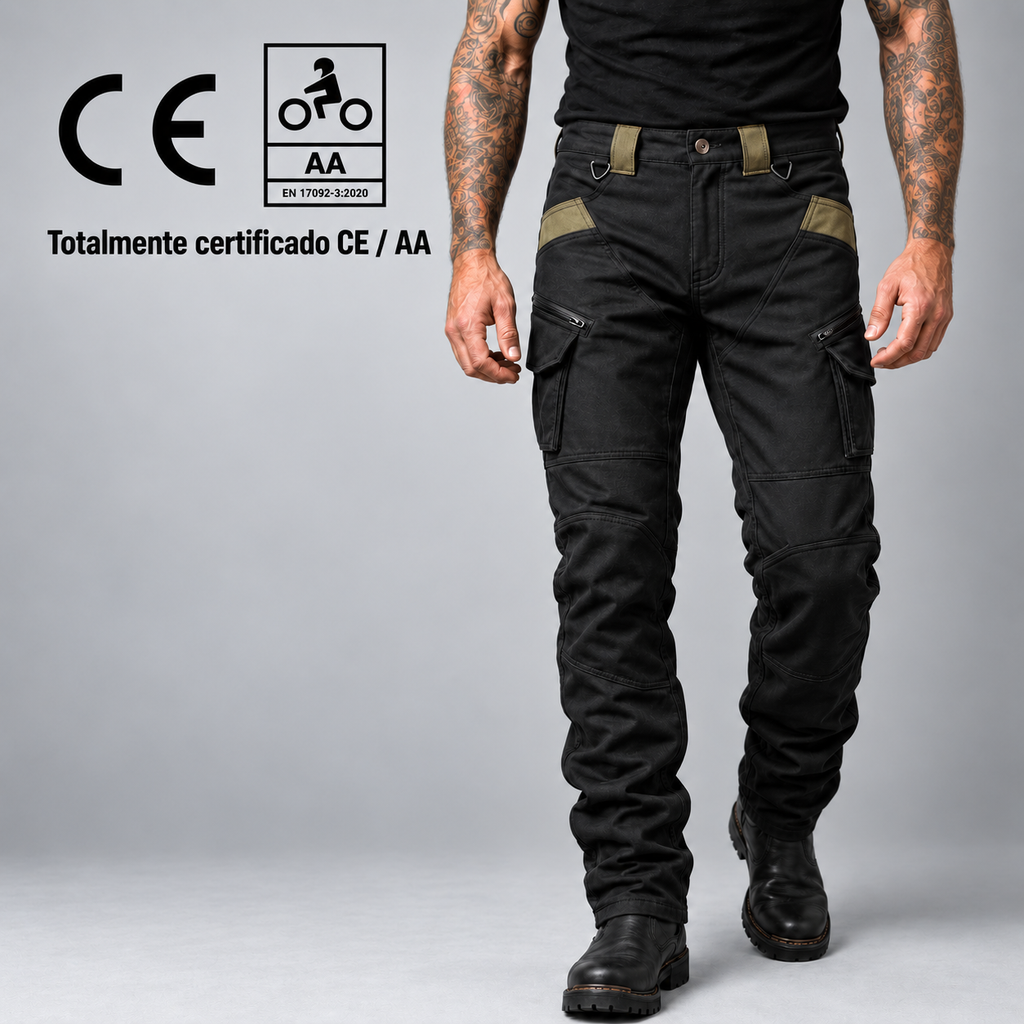 Pantalón Vaquero Moto con Protecciones Rodilla y Cadera | Marco