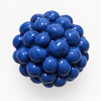 Anillos de cerámica hecho a mano, azul – Base de acero ajustable, modelo Mora