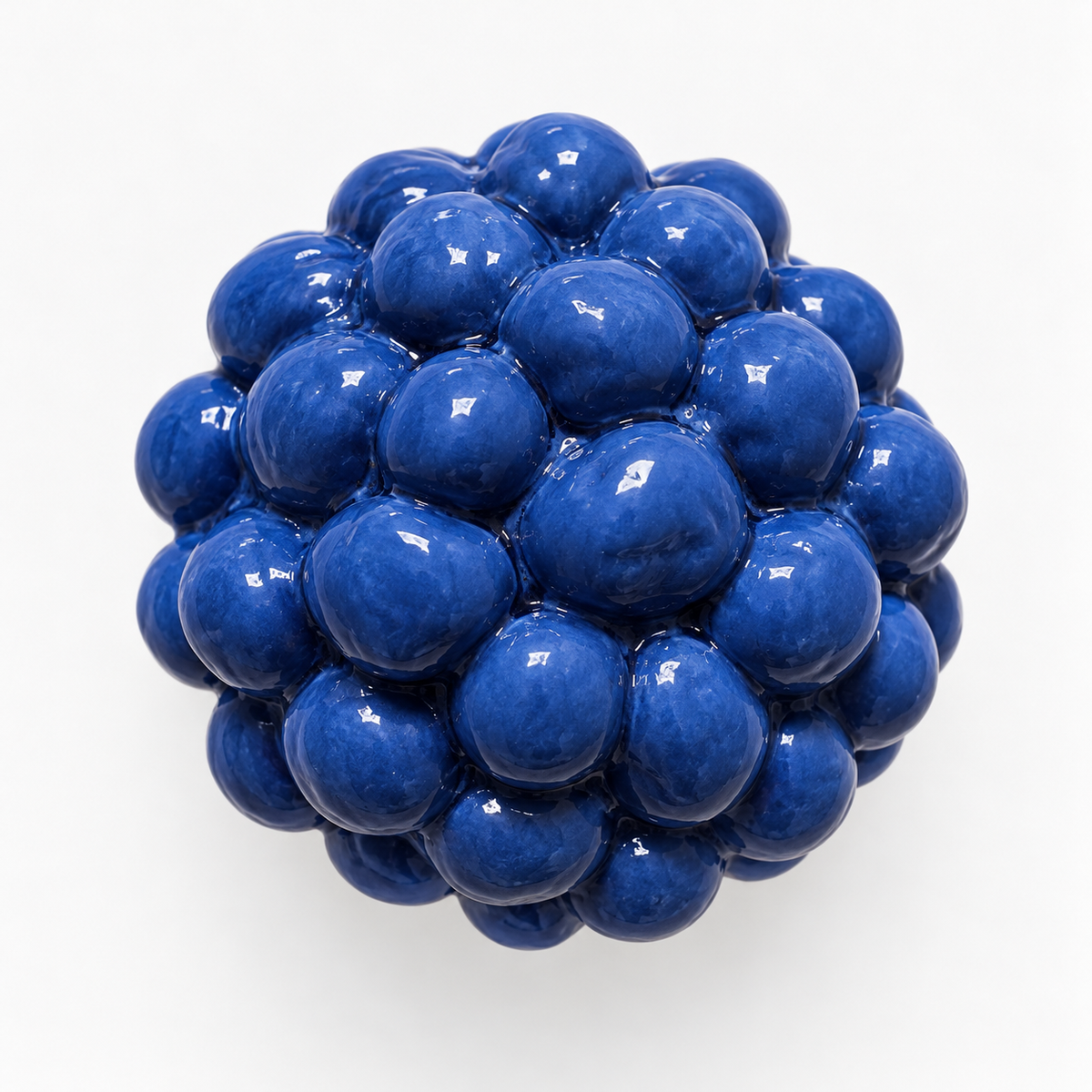 Anillos de cerámica hecho a mano, azul – Base de acero ajustable, modelo Mora