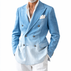 Americana Hombre Slim Fit Cruzada Estilo Británico Elegante
