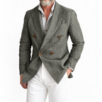 Americana Hombre Slim Fit Cruzada Estilo Británico Elegante