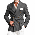 Americana Hombre Slim Fit Cruzada Estilo Británico Elegante
