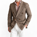 Americana Hombre Slim Fit Cruzada Estilo Británico Elegante