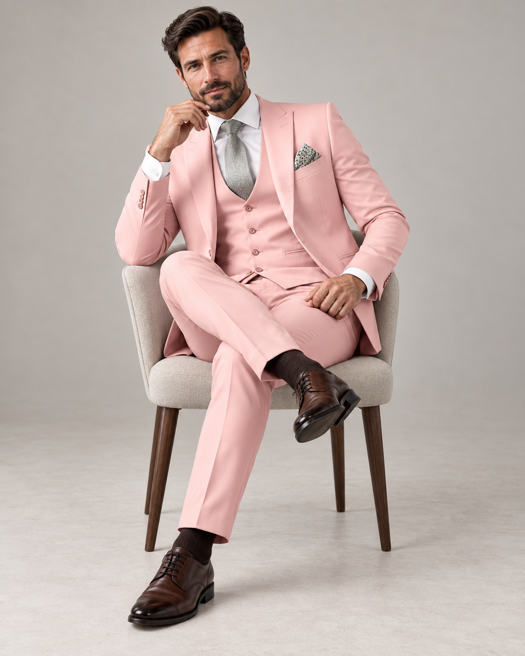 Traje de Novio de Tres Piezas Hombre Slim Fit Chaleco | Gonzalez