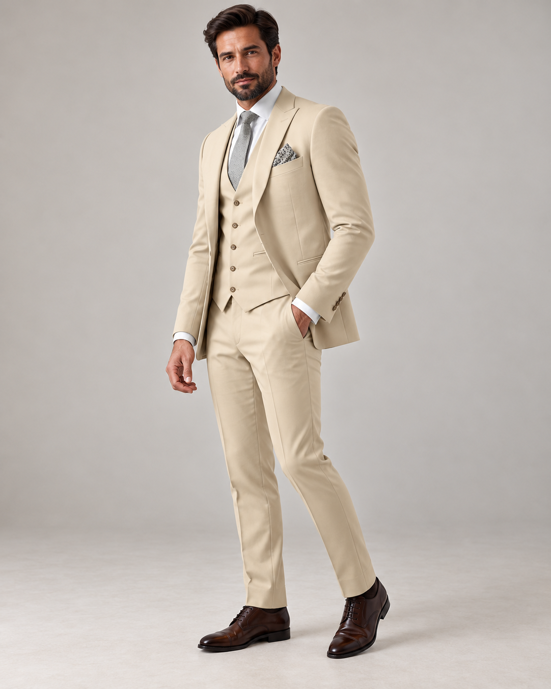 Traje de Novio de Tres Piezas Hombre Slim Fit Chaleco | Gonzalez