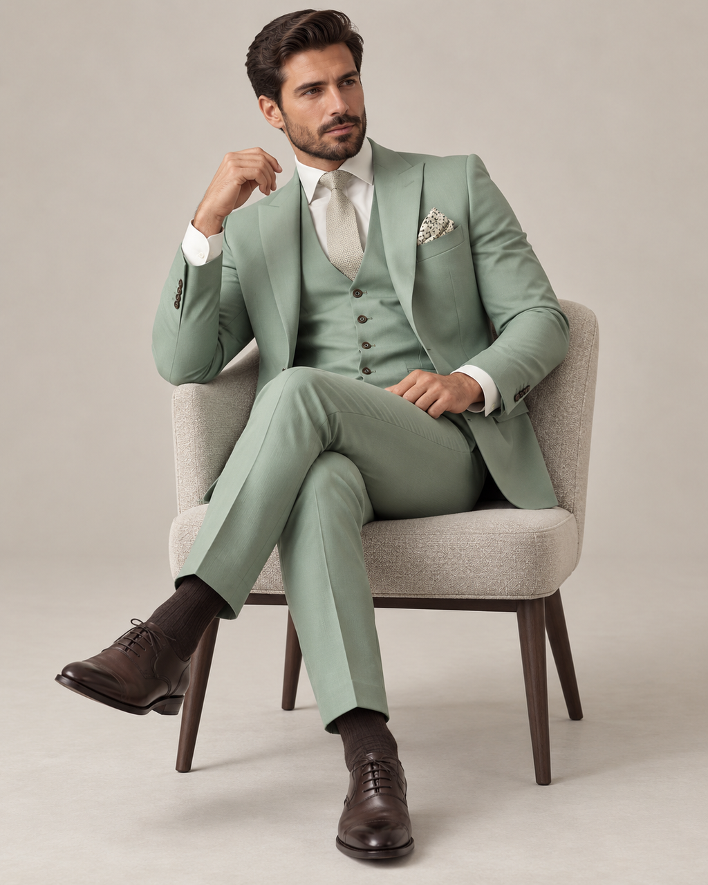 Traje de Novio de Tres Piezas Hombre Slim Fit Chaleco | Gonzalez