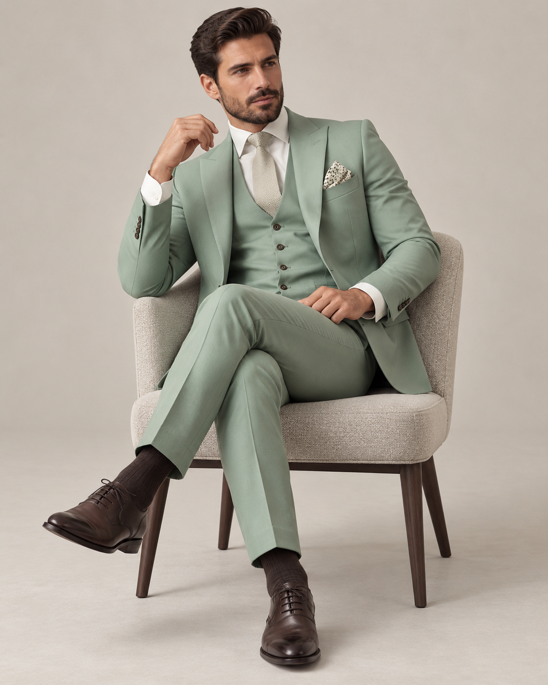 Traje de Novio de Tres Piezas Hombre Slim Fit Chaleco | Gonzalez