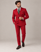Traje de Novio Cruzado Hombre Solapa de Pico Acabado Premium | Andres