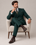 Traje de Novio Cruzado Hombre Solapa de Pico Acabado Premium | Andres