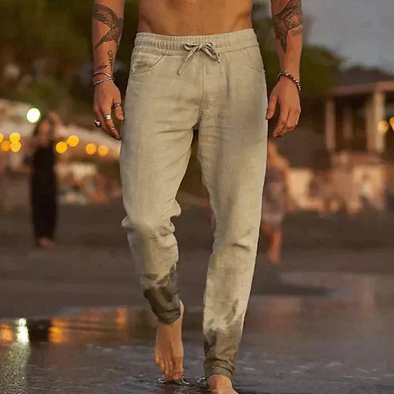 Pantalones Lino Hombre Transpirable