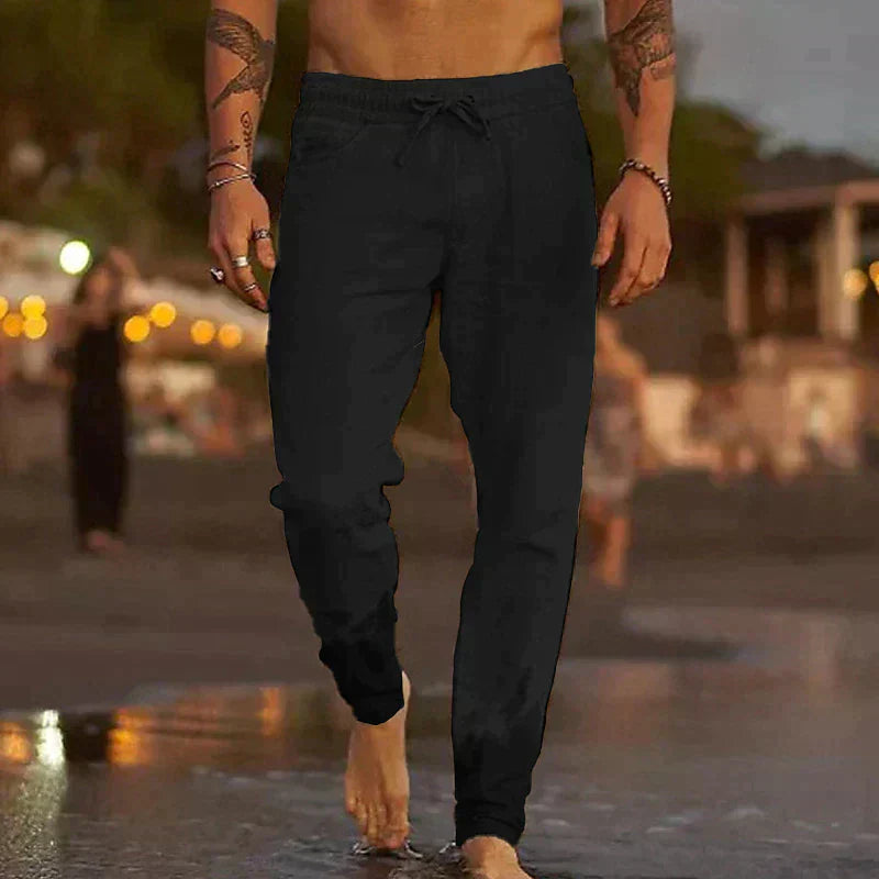 Pantalones Lino Hombre Transpirable