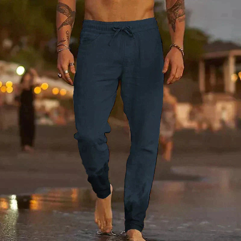 Pantalones Lino Hombre Transpirable