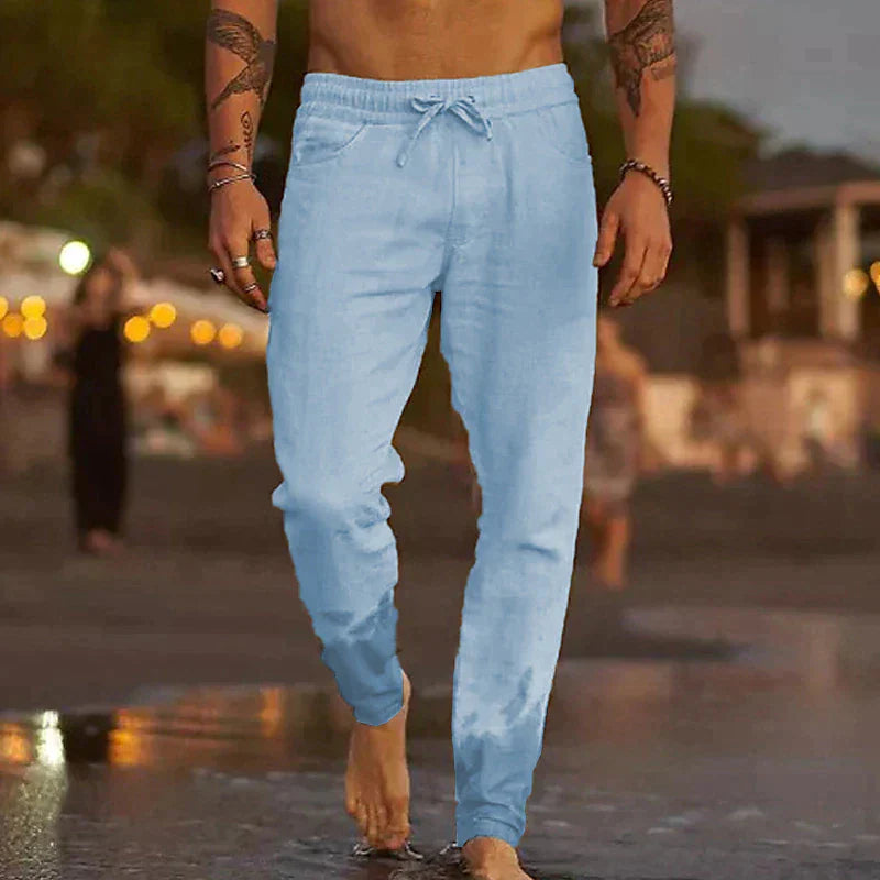 Pantalones Lino Hombre Transpirable