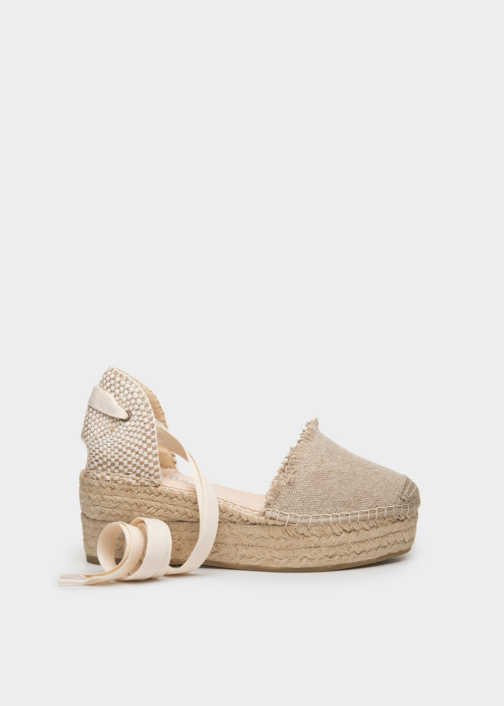 Zapatos cuña de esparto Beige | Saura