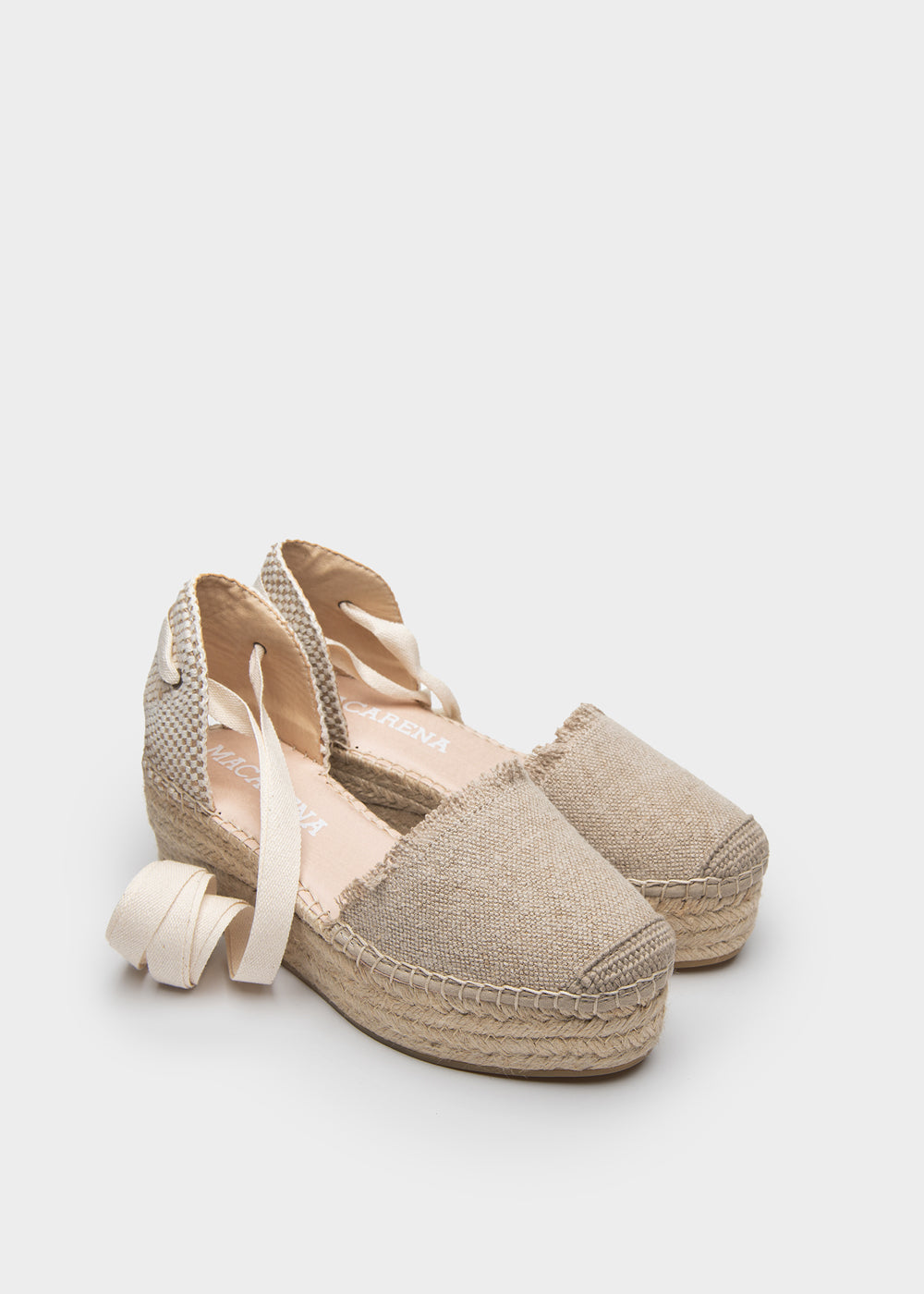 Zapatos cuña de esparto Beige | Saura