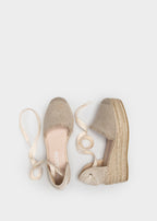 Zapatos cuña de esparto Beige | Saura
