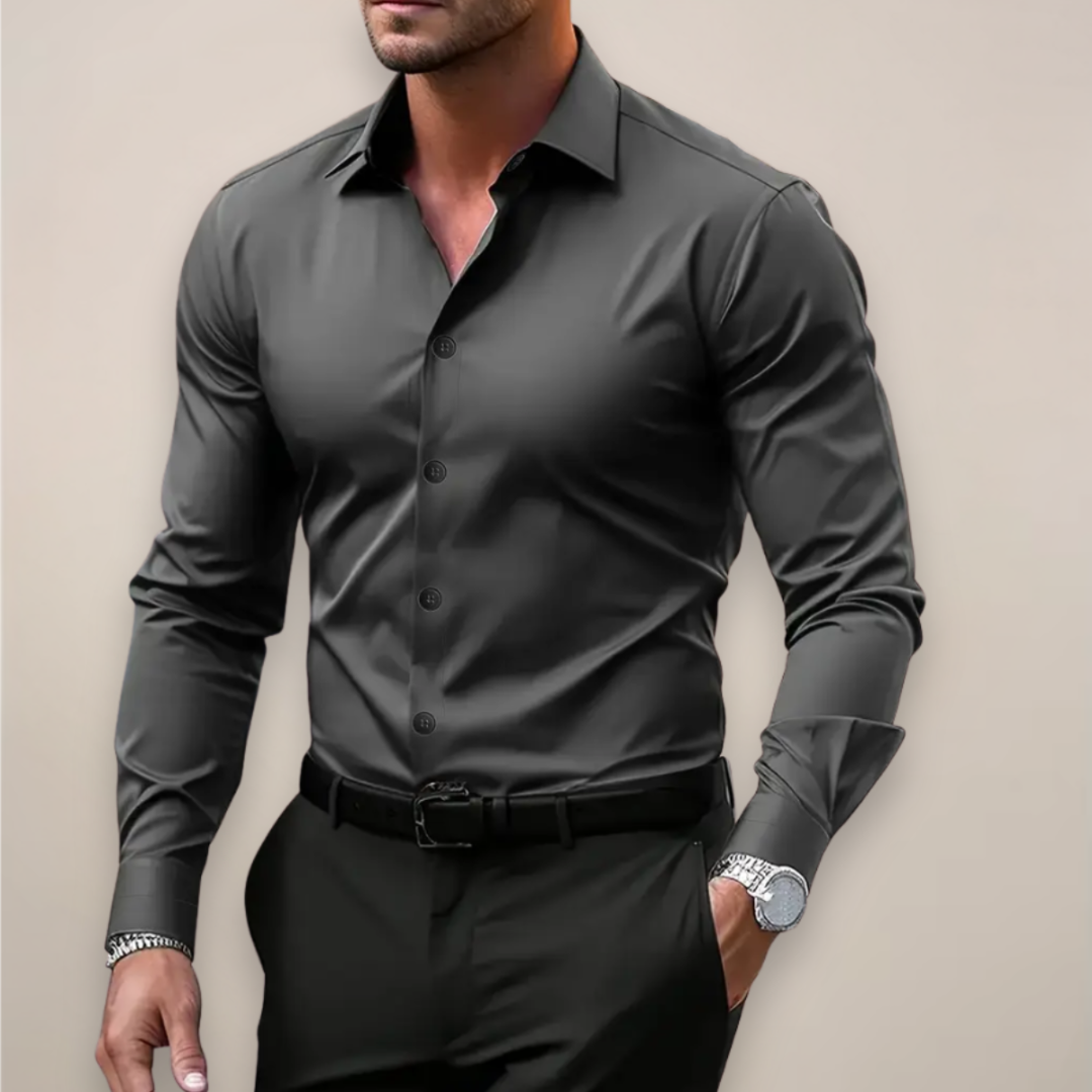 Camisa Vestir Hombre Manga Larga Botones Cuello Clásico | Javier