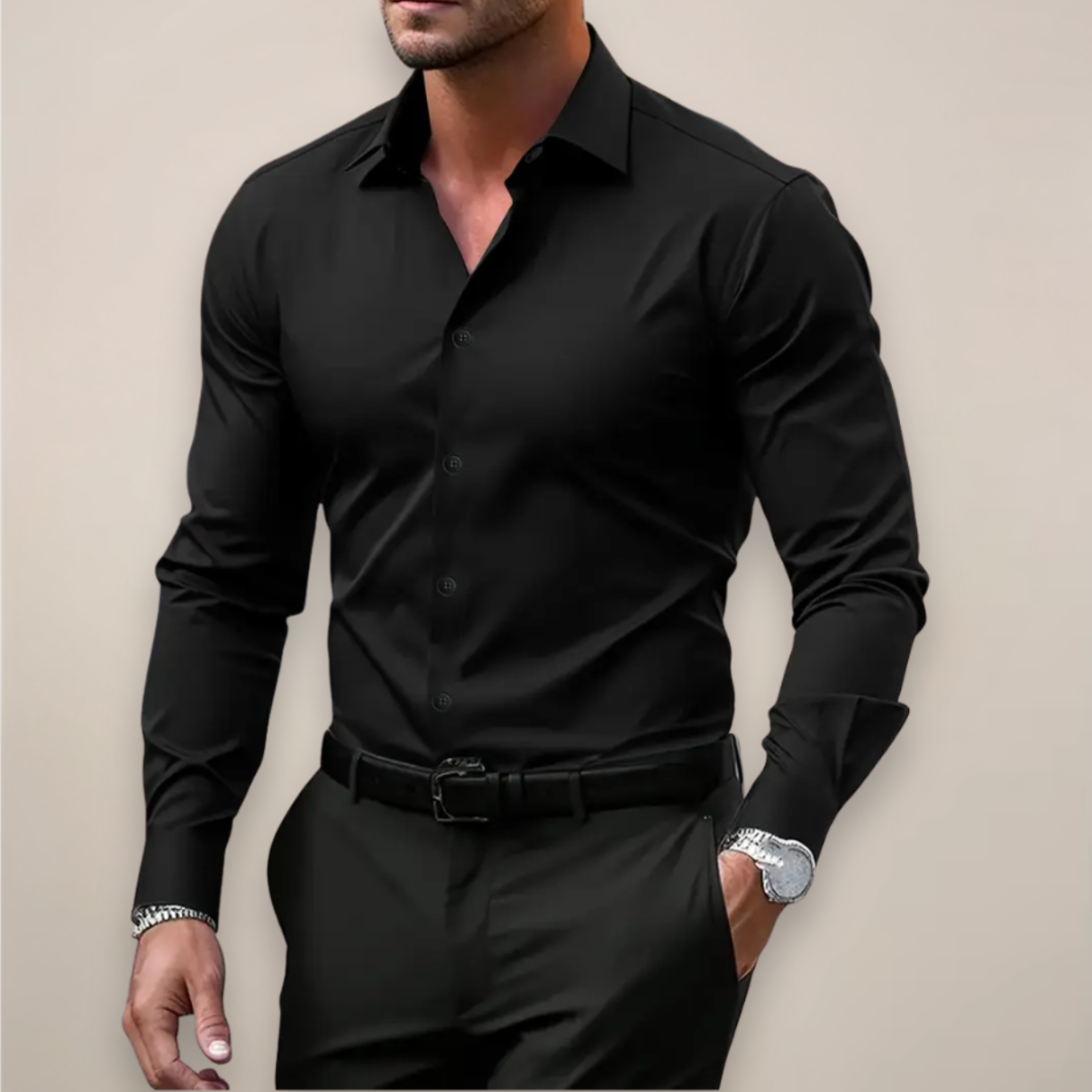 Camisa Vestir Hombre Manga Larga Botones Cuello Clásico | Javier