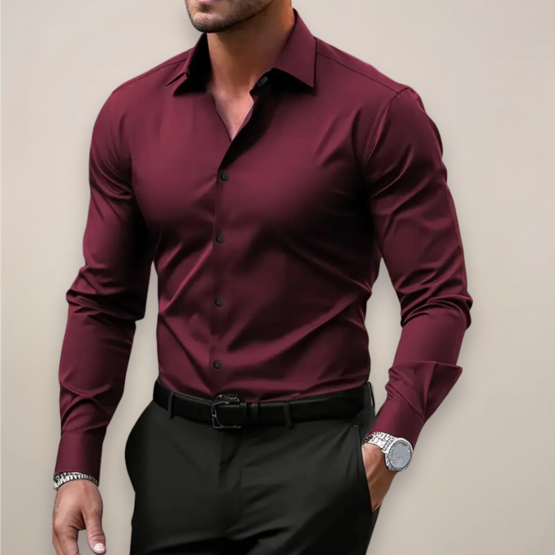 Camisa Vestir Hombre Manga Larga Botones Cuello Clásico | Javier
