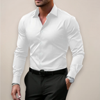 Camisa Vestir Hombre Manga Larga Botones Cuello Clásico | Javier