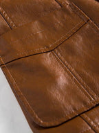 Chaqueta de Cuero Hombre Marrón Caramelo | Jonas™