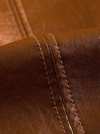 Chaqueta de Cuero Hombre Marrón Caramelo | Jonas™