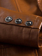 Chaqueta de Cuero Hombre Marrón Caramelo | Jonas™