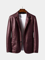 Chaqueta de Cuero Hombre Marrón Caramelo | Jonas™