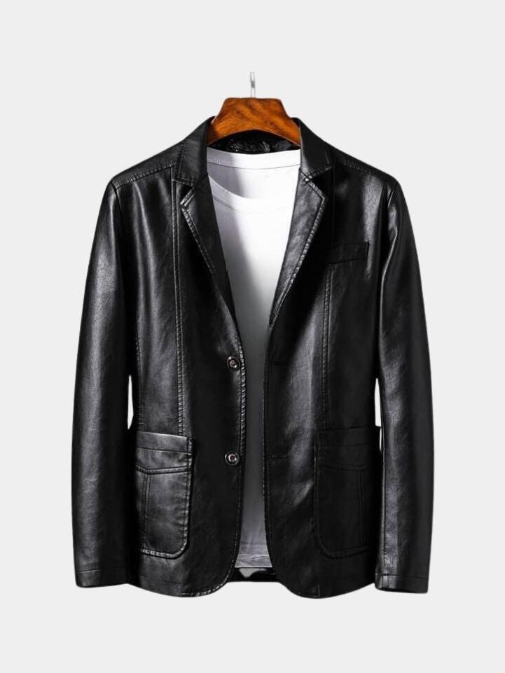Chaqueta de Cuero Hombre Marrón Caramelo | Jonas™