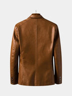 Chaqueta de Cuero Hombre Marrón Caramelo | Jonas™