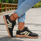 Zapatillas deportivas ortopédicas de cuero para mujer – cordones y diseño bajo