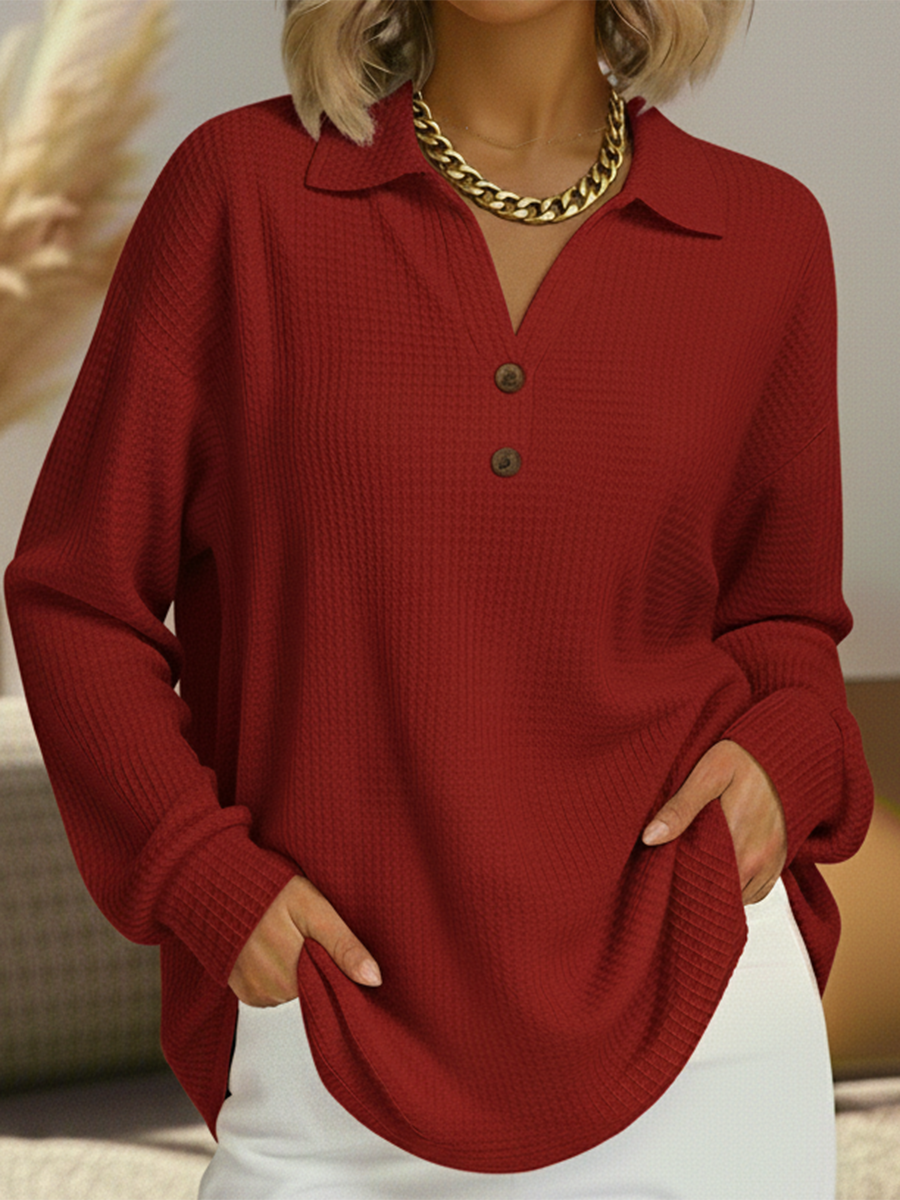 Jersey de Punto Mujer con Cuello Camisa | Cristina