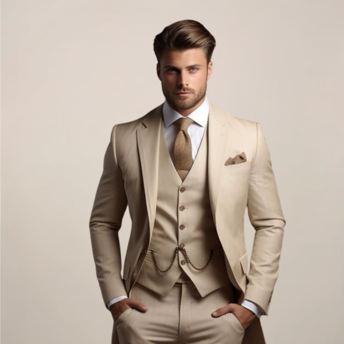 Traje Tres Piezas Boda Hombre Transpirable Primavera | Valmonty Premium