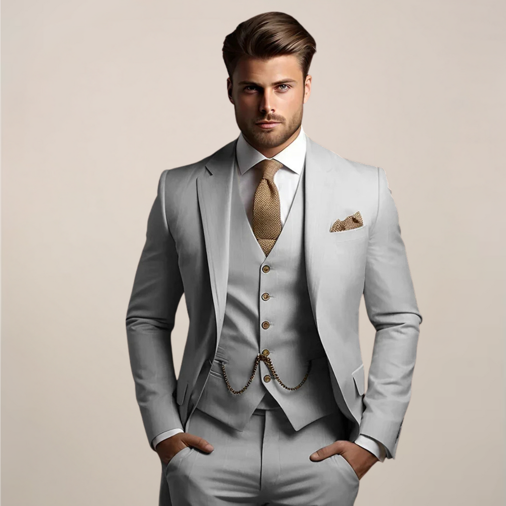 Traje Tres Piezas Boda Hombre Transpirable Primavera | Valmonty Premium