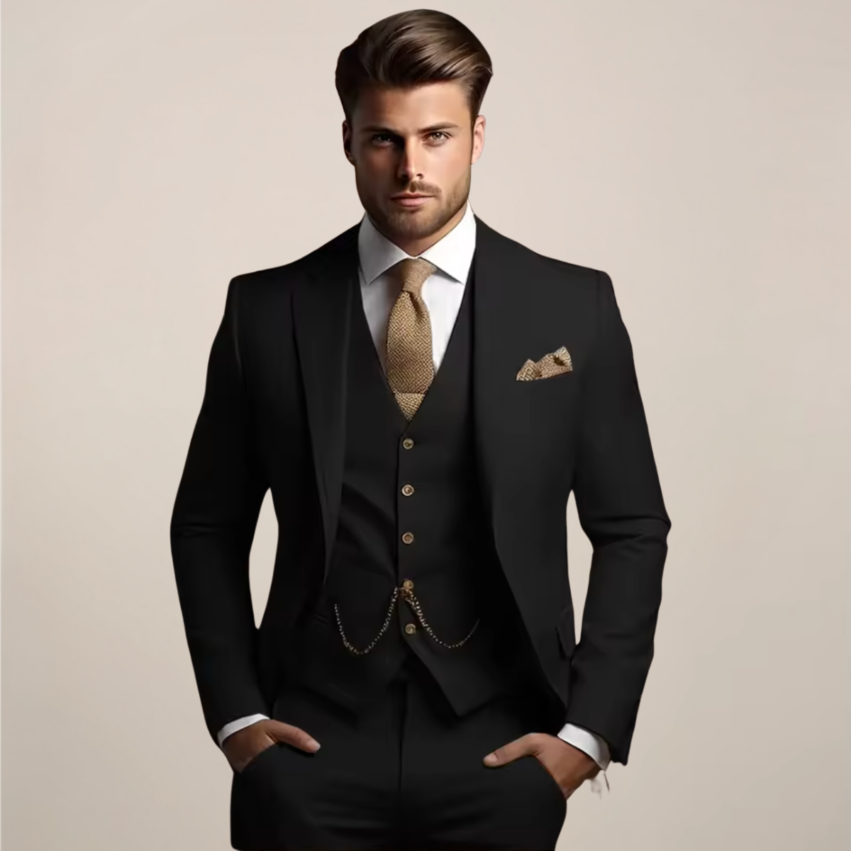 Traje Tres Piezas Boda Hombre Transpirable Primavera | Valmonty Premium