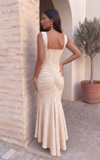 Vestido de Cóctel Asimétrico de Gasa Plisado Invitada de Boda  | Flora