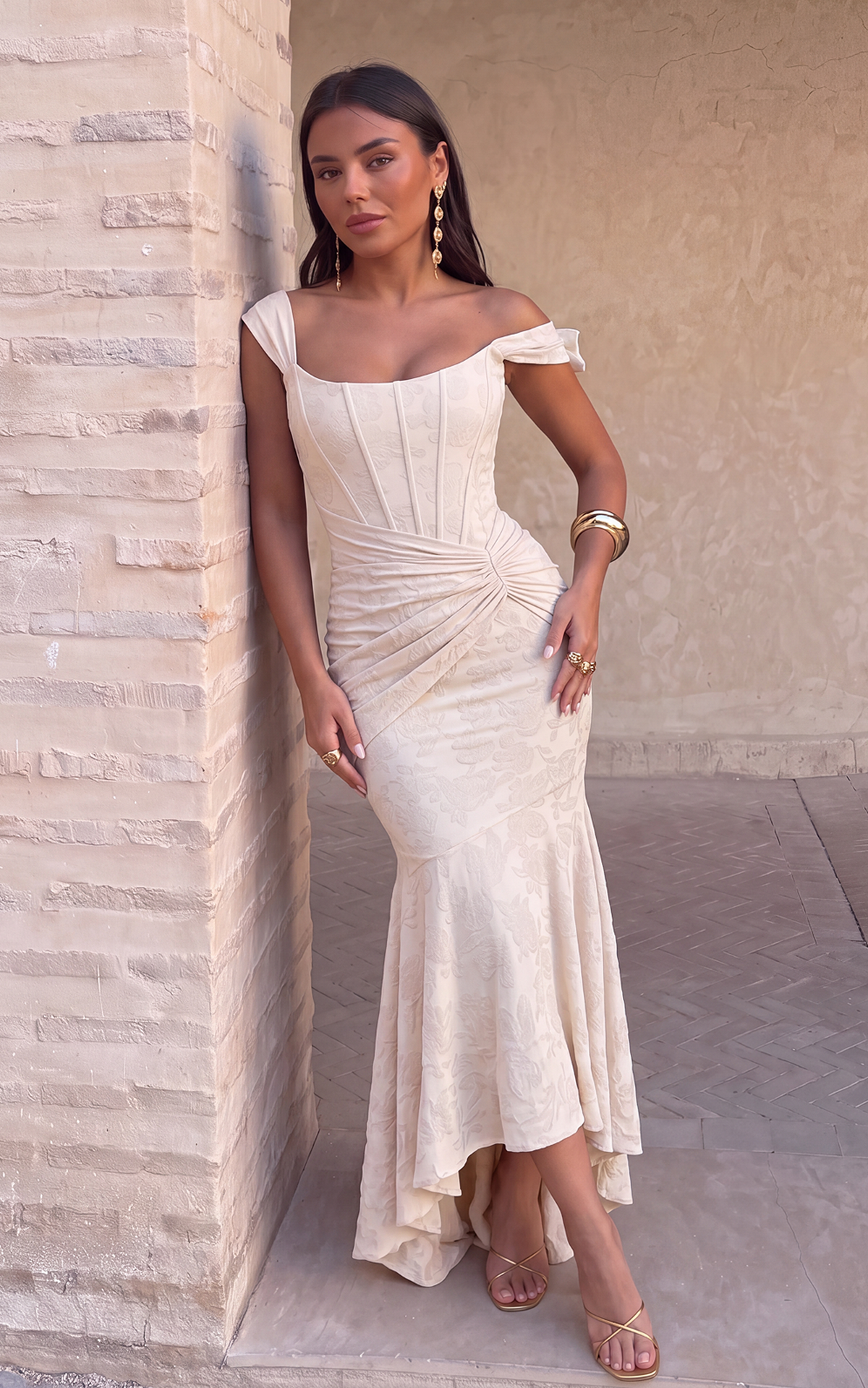 Vestido de Cóctel Asimétrico de Gasa Plisado Invitada de Boda  | Flora