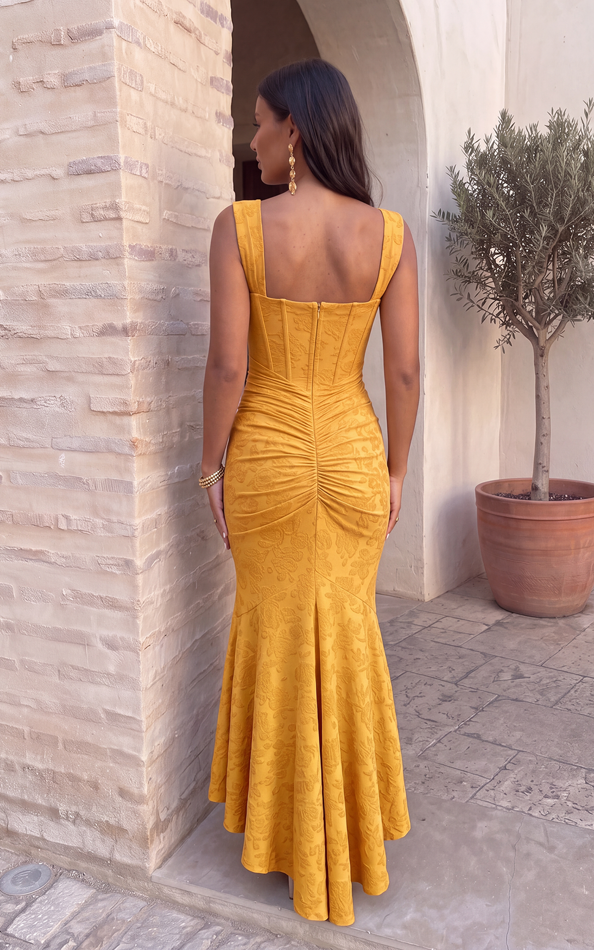 Vestido de Cóctel Asimétrico de Gasa Plisado Invitada de Boda  | Flora