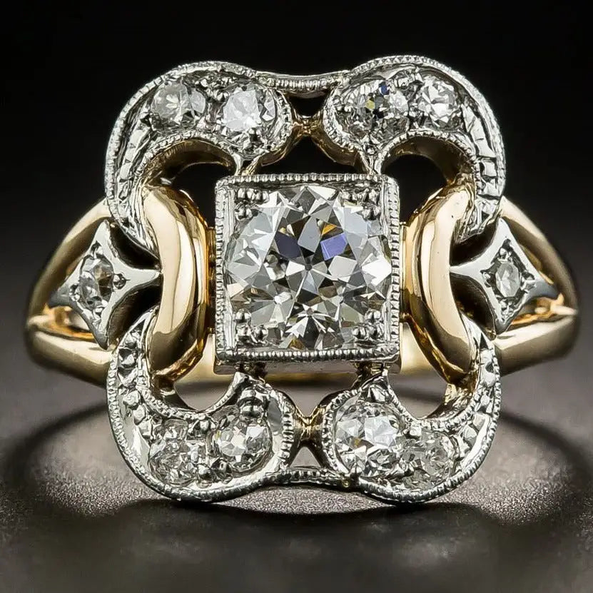 Anillo Mujer Vintage con Piedra Brillante | Aura Eterna