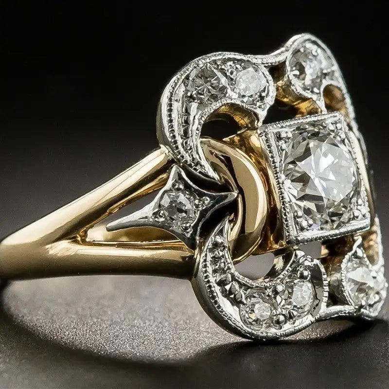Anillo Mujer Vintage con Piedra Brillante | Aura Eterna