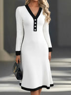 Vestido Manga Larga Elegante Mujer | Kaylin