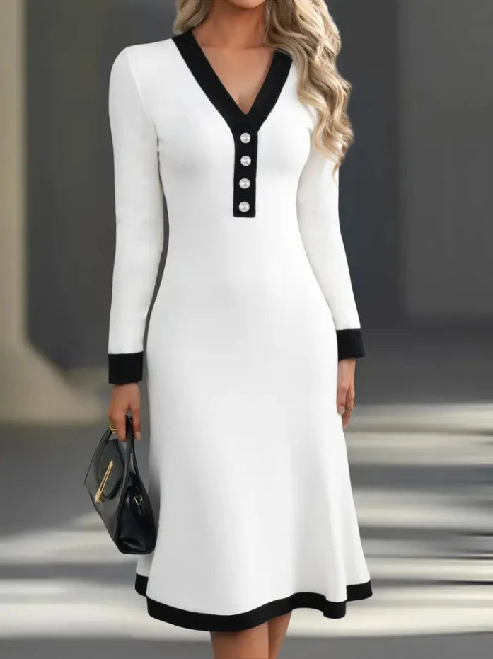 Vestido Manga Larga Elegante Mujer | Kaylin