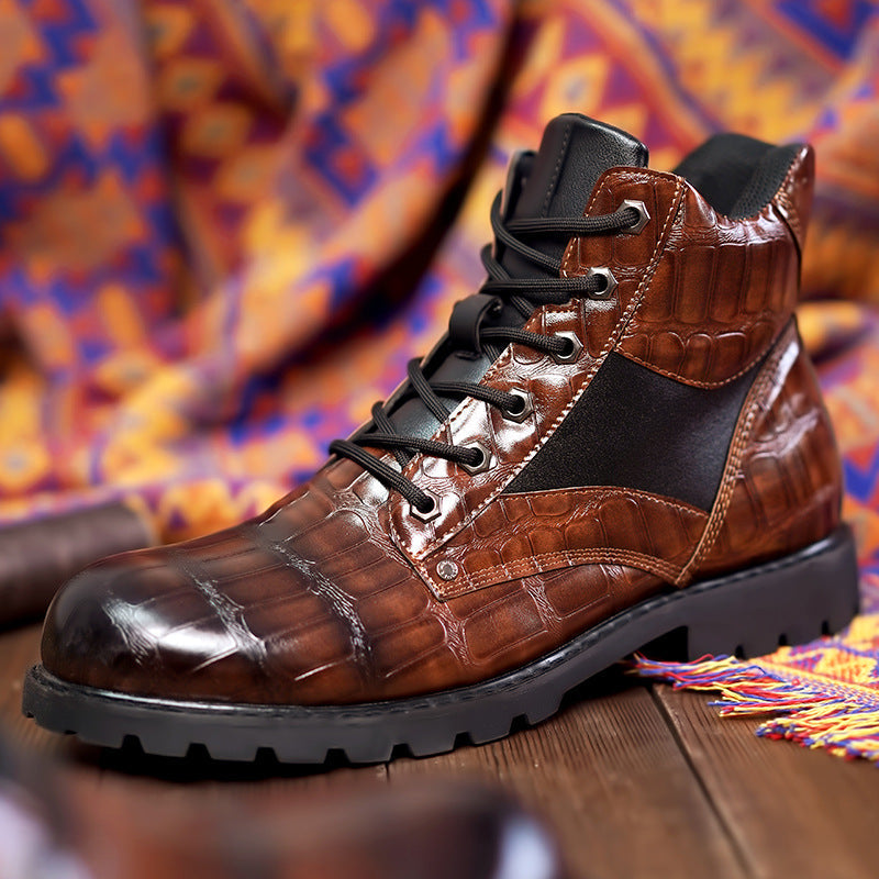 Botas Efecto Piel de Cocodrilo para Hombre | Dante