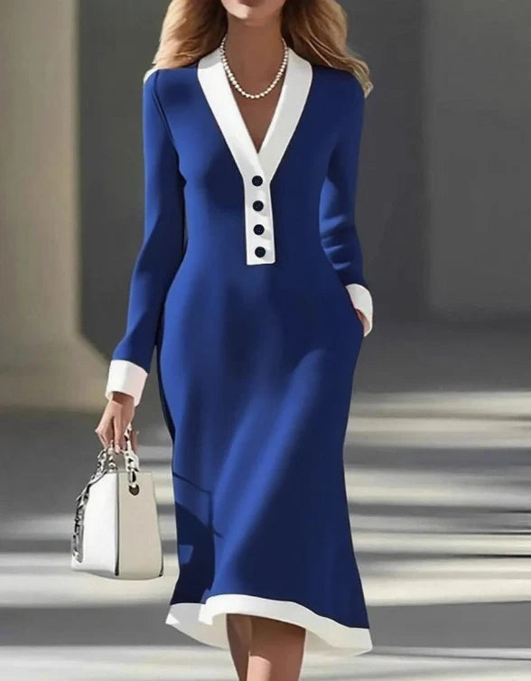 Vestido Manga Larga Elegante Mujer | Kaylin