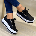 Zapatillas Plataforma Casual Mujer Cordones Ojales Metálicos Suela Alta | Aitana