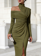Vestido Asimétrico Elegante con Cuello Halter | Celia