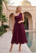 Vestido Midi Multiposición Burdeos para Invitada | Murano