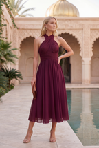 Vestido Midi Multiposición Burdeos para Invitada | Murano