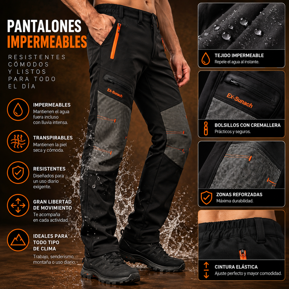 Pantalones Impermeables Hombre Resistentes al Agua | Thoralf